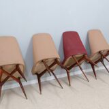 Melchiorre Bega mid century chairs 1950s, set of 4