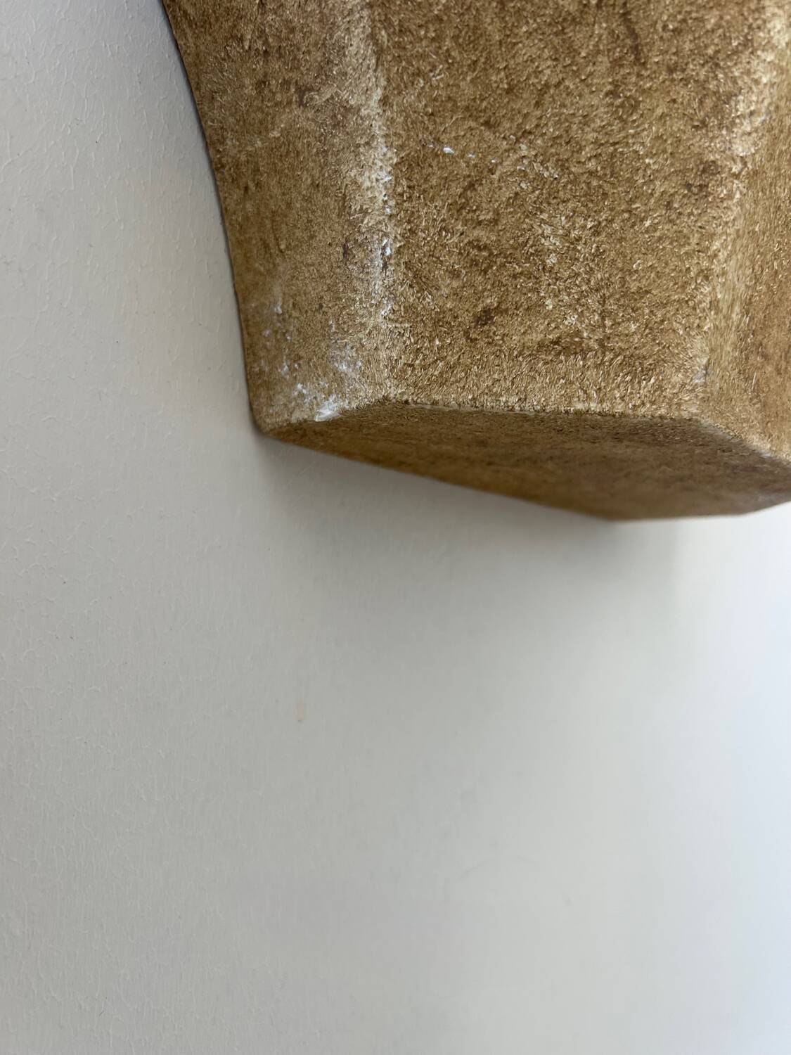 Vintage wall lamp, grainy beige plaster, France 1960