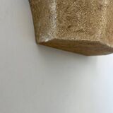 Vintage wall lamp, grainy beige plaster, France 1960