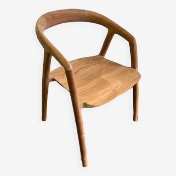 solid wood chair with armrest