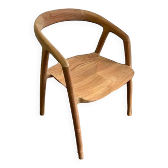 solid wood chair with armrest