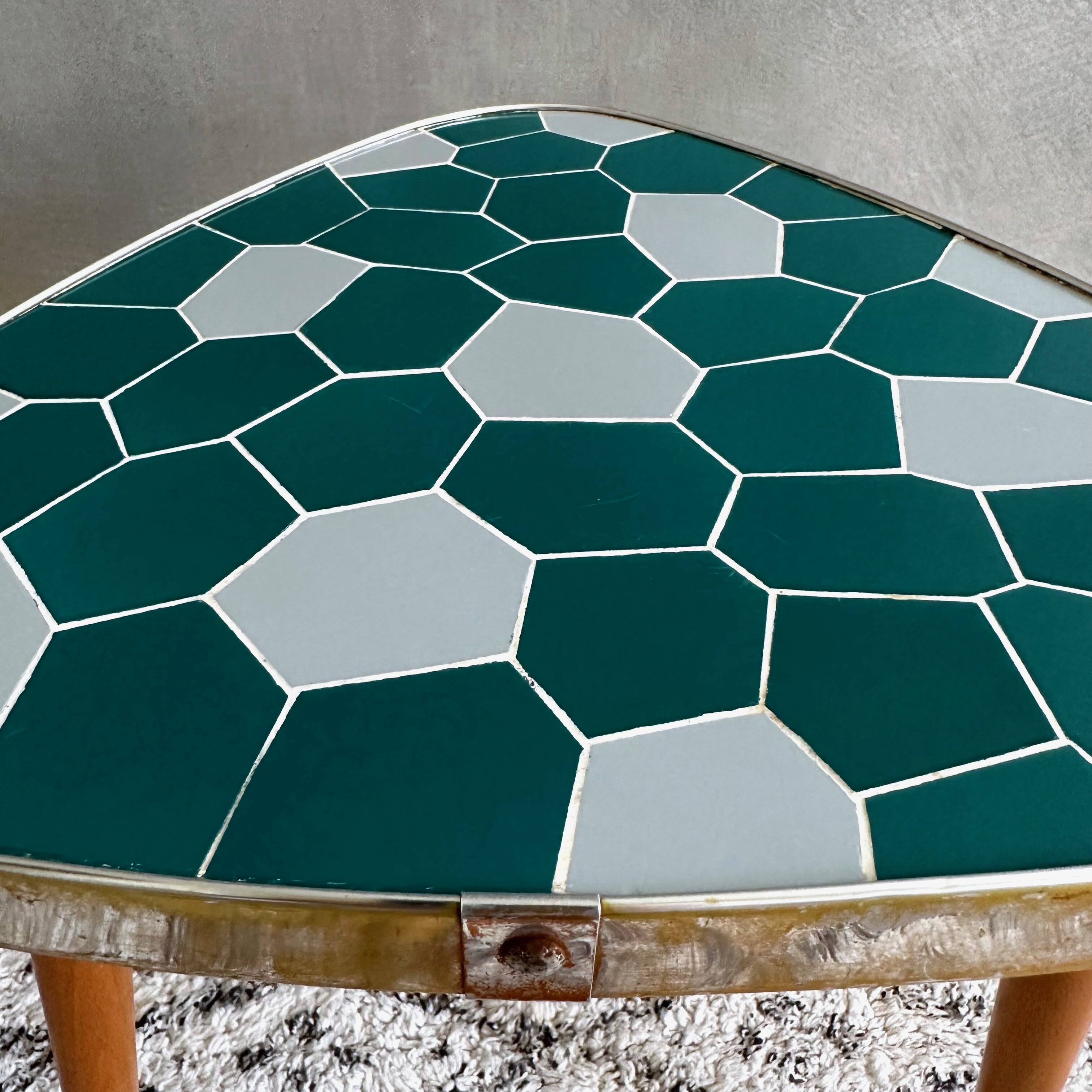 Vintage flower table, side table, mosaic table, bedside table, flower stool, tiled table