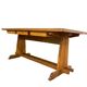 Vintage wooden table with a yellow formica top.