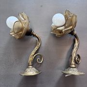 Paire d’appliques vintage en laiton