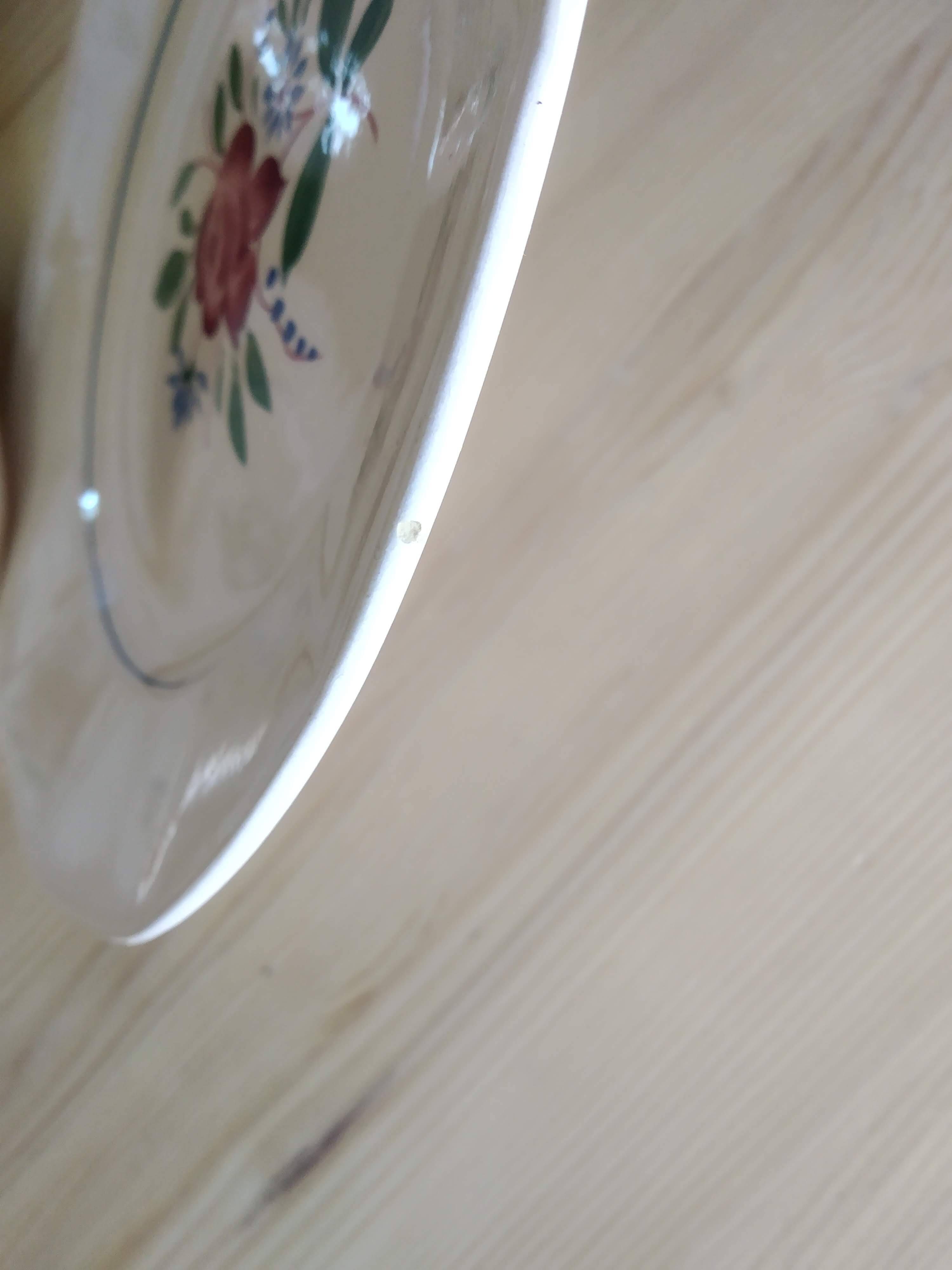 6 Digoin Hand-Painted Flower Plates