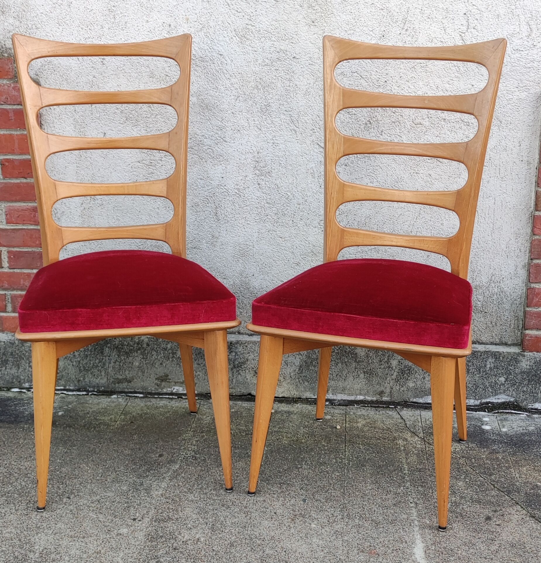 Series of 4 art deco chairs