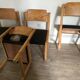 Set of 4 vintage chairs 1980's in beech, thermoformed on the back
