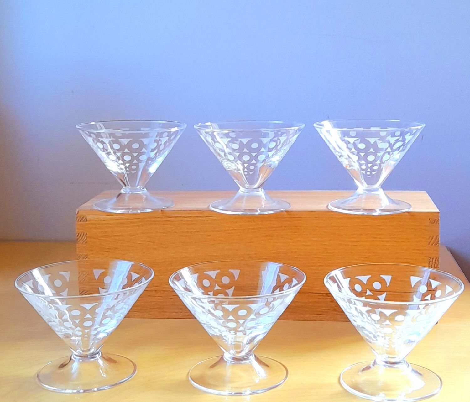 Service de 6 verres à cocktail art deco