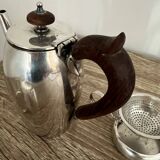 4-piece tea set egoiste 1 person in antique silver metal