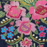 Romanian floral rug with beautiful design made by hand in wool