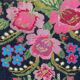 Tapis floral roumain avec un beau design fait à la main en laine