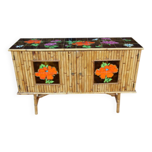 enfilade vintage en bambou - rotin