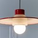 Danish ceiling light in red metal and glass - Mid-Century Design - 1960s