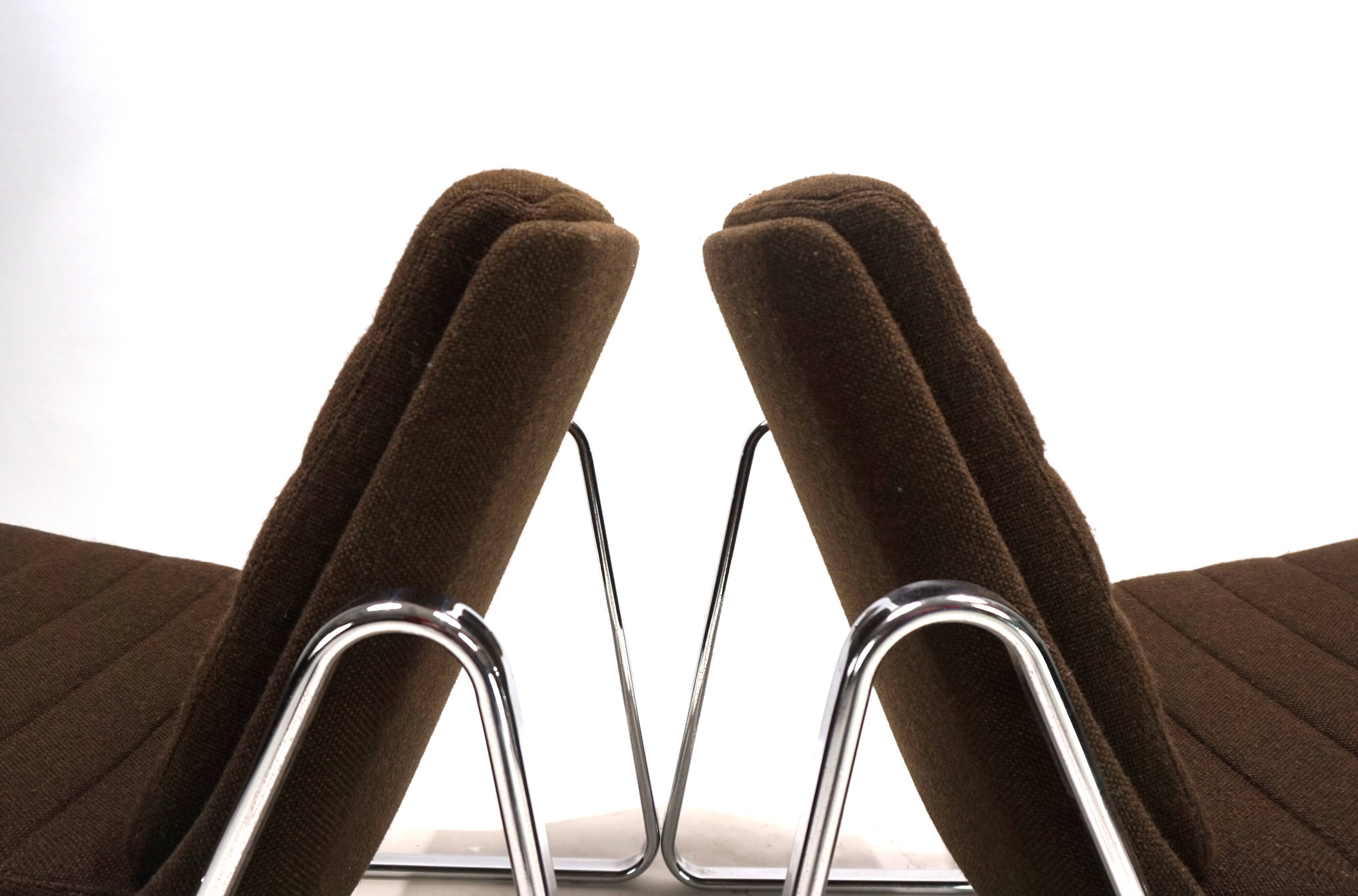 Set of two Drabert chrome lounge chairs by Gerd Lange, 1970