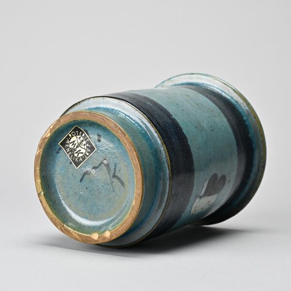 Petit pot en céramique émaillée par la poterie Menelika, circa 1950