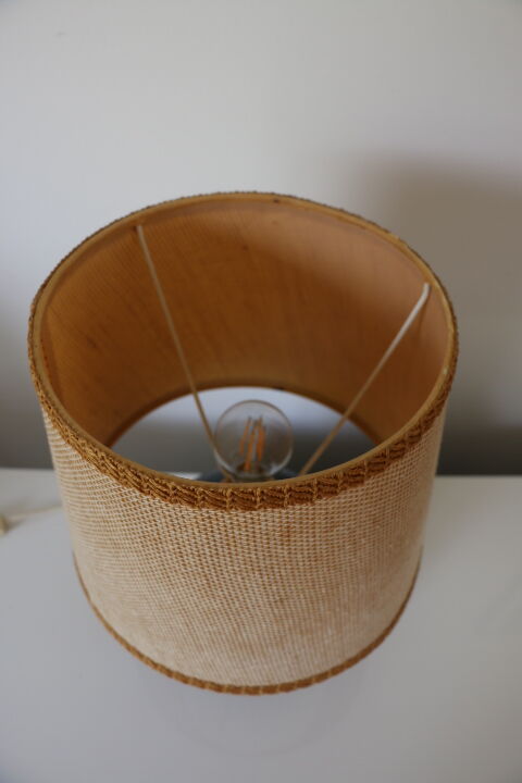 Blue ceramic lamp with lampshade