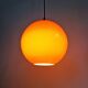Vintage orange opaline glass pendant light (4 available), 1970s
