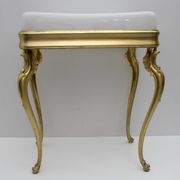 Mid-Century Modern Italian Brass and Plexiglass Stool, 1950