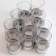 Liqueur service with 10 crystal glasses, solid silver and tray.