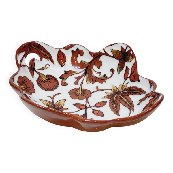Coupe Vide Poche Corbeille Chantournée En Emaux Cloisonnés Longwy Fleurs Fe