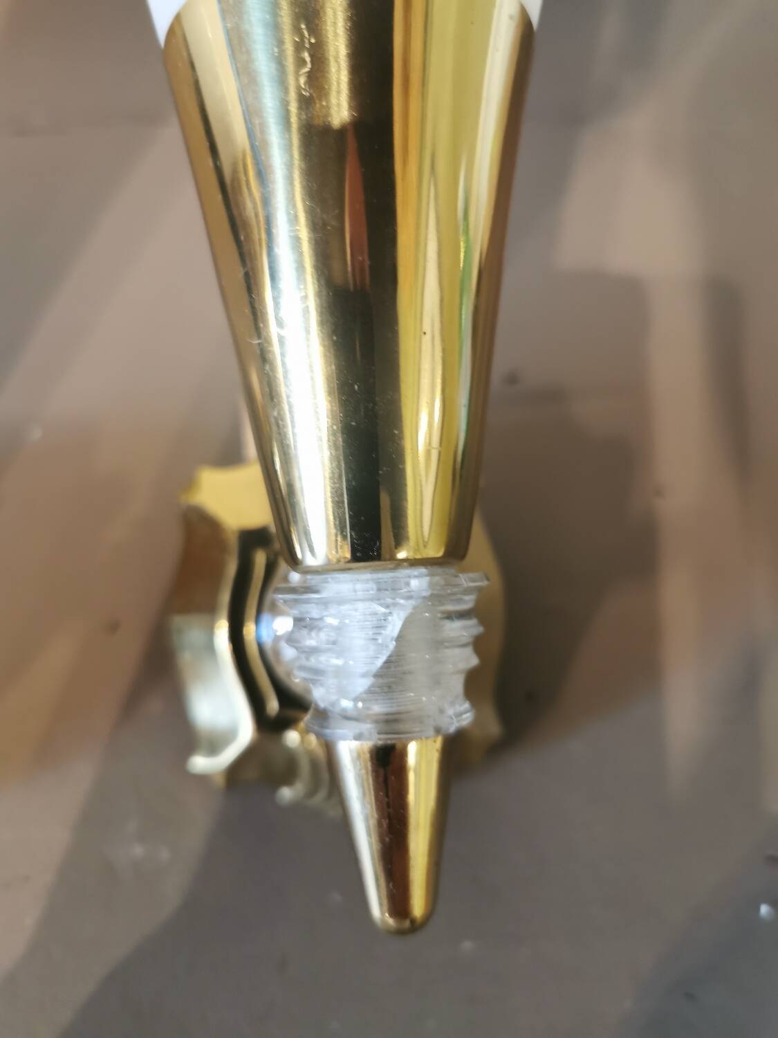 Pair of vintage brass and acrylate wall lights