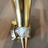 Pair of vintage brass and acrylate wall lights