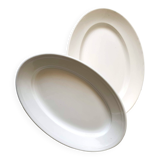 Plats de service en fiance blanche