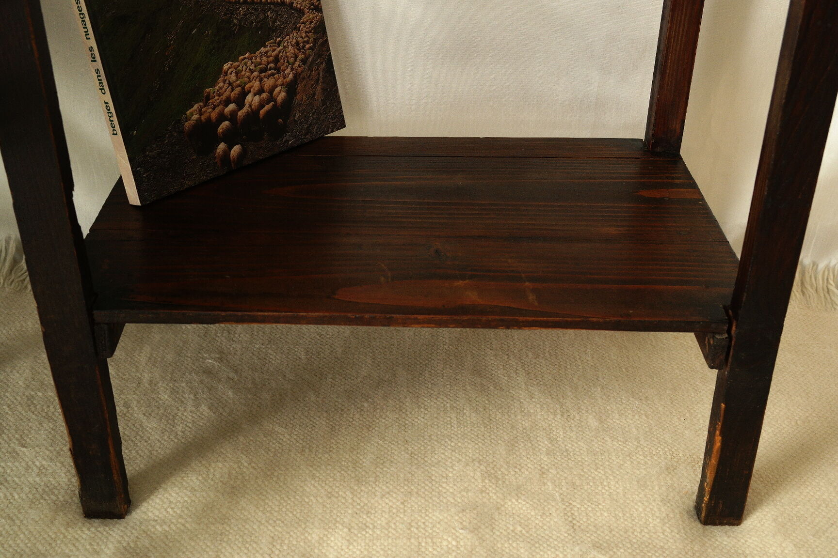 Old country side table in waxed wood