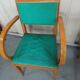 Lot 5 armchairs bridge skai and wood - red green