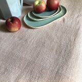 Nappe de vendange ancienne en chanvre teintée en rose thé
