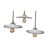 Suspension with lace opaline lampshade