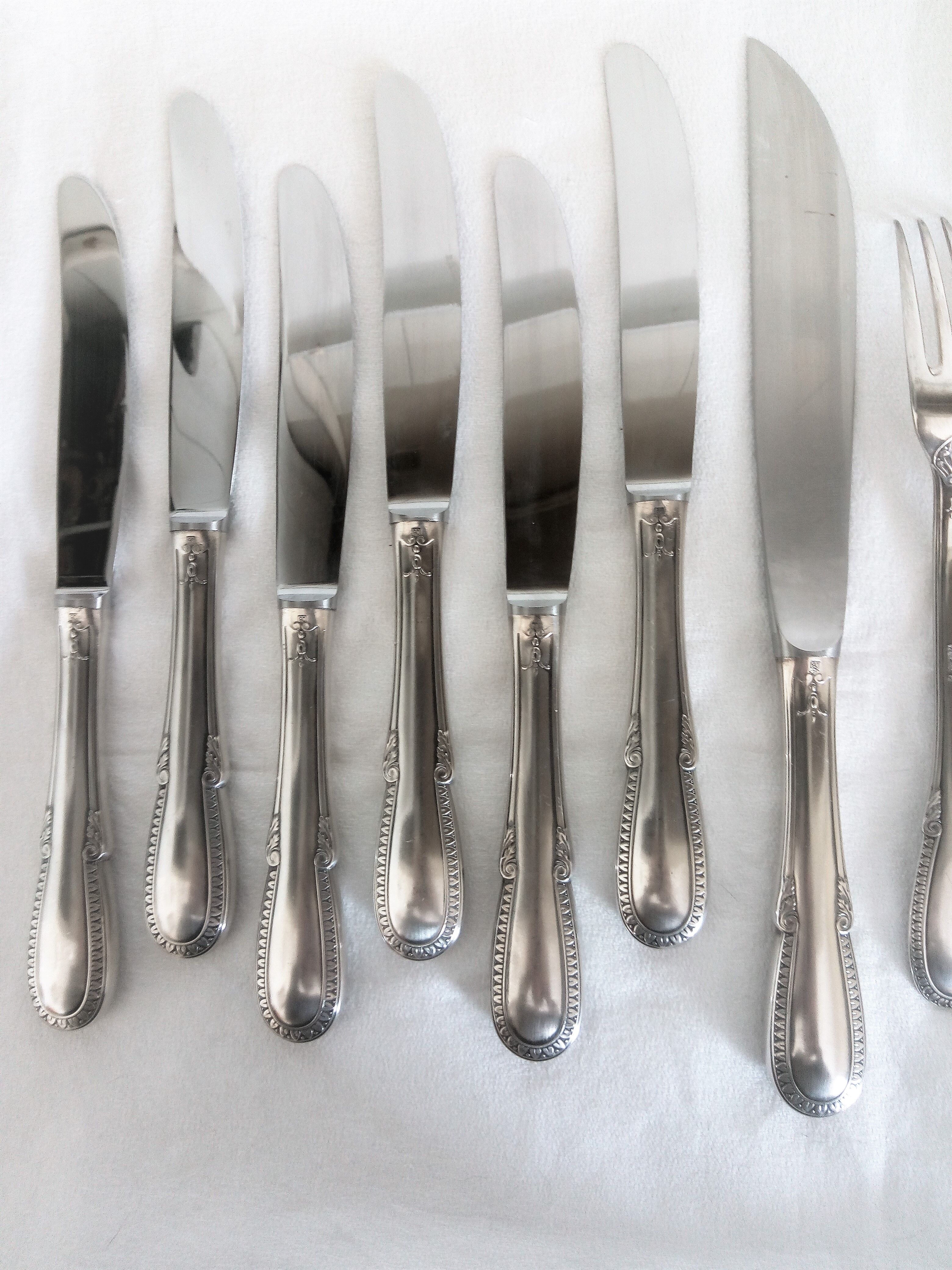 Baroque model silver metal cutlery service