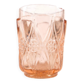 Mid-century modern vase, pressed rosé glass, Poland, 1950s