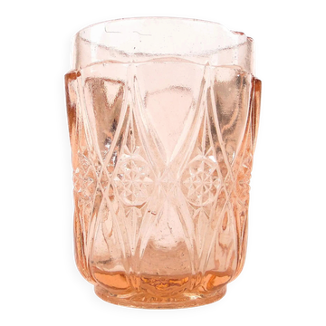 Vase moderne du milieu du siècle, en verre rose pressé, Pologne, années 1950