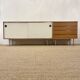 Kurt Thut vintage enfilade in 2 parts, walnut and metal from the 1950s.