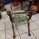 Fauteuil Dagobert curule en noyer
