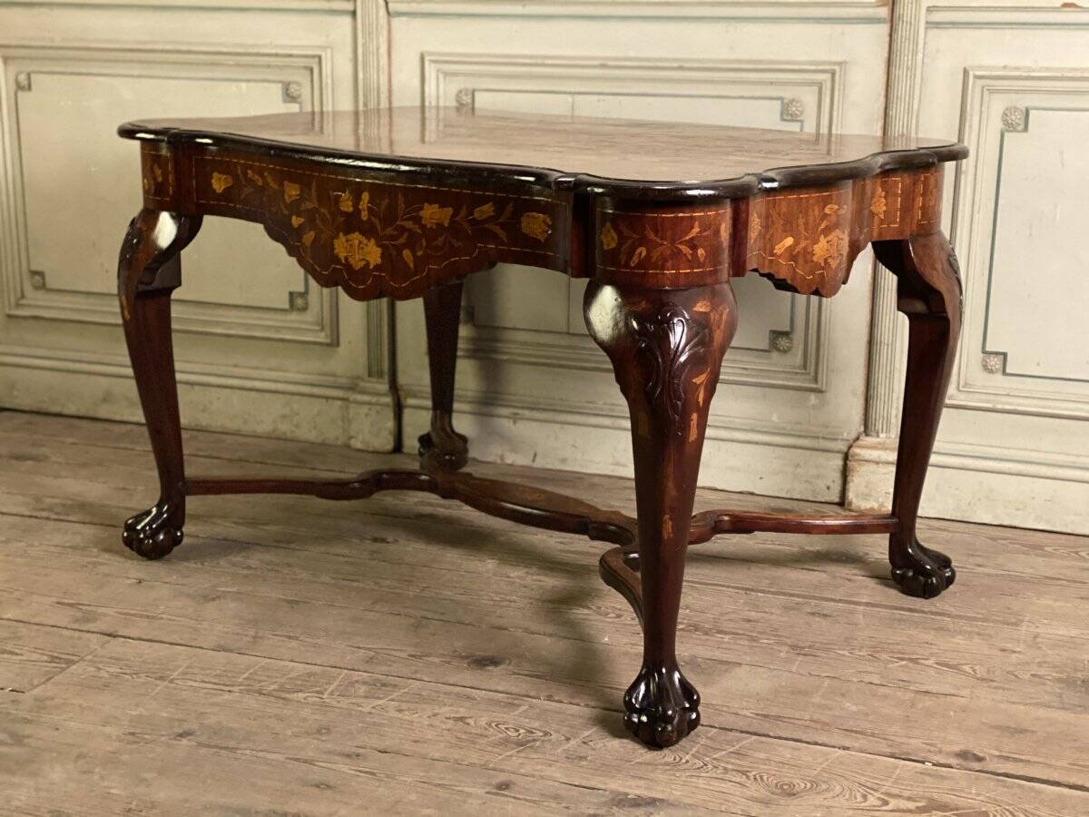 Dutch marquetry table, 19th century