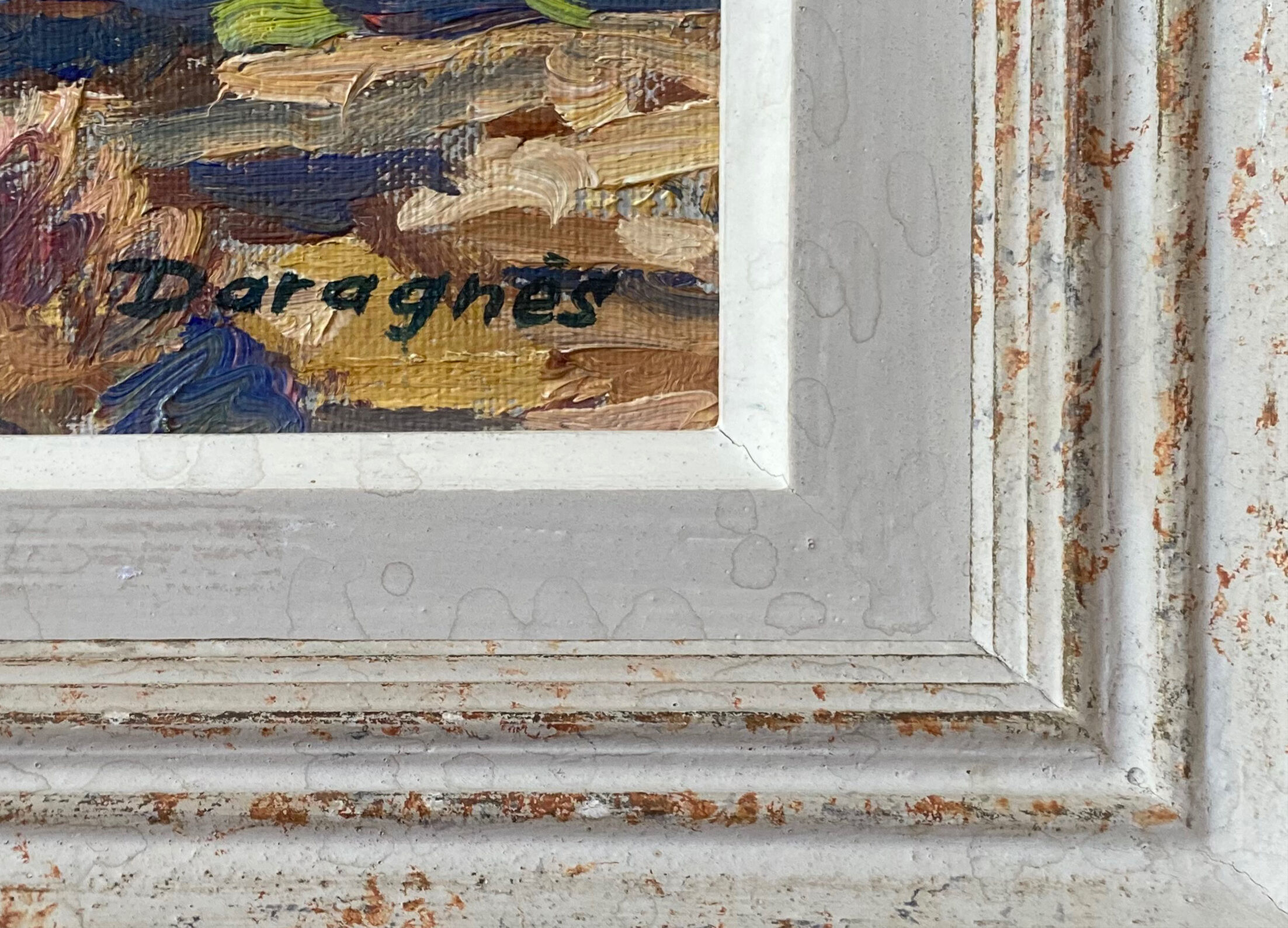 Painting signed P. Daragnès "Landscape of the Guy" + frame