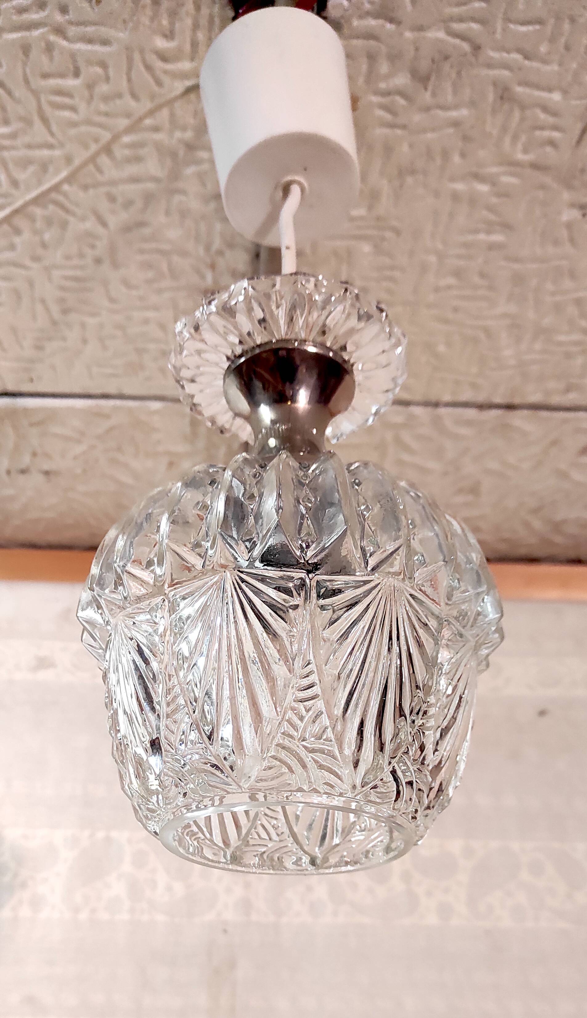 Glass and chrome metal suspension - mid 20th century