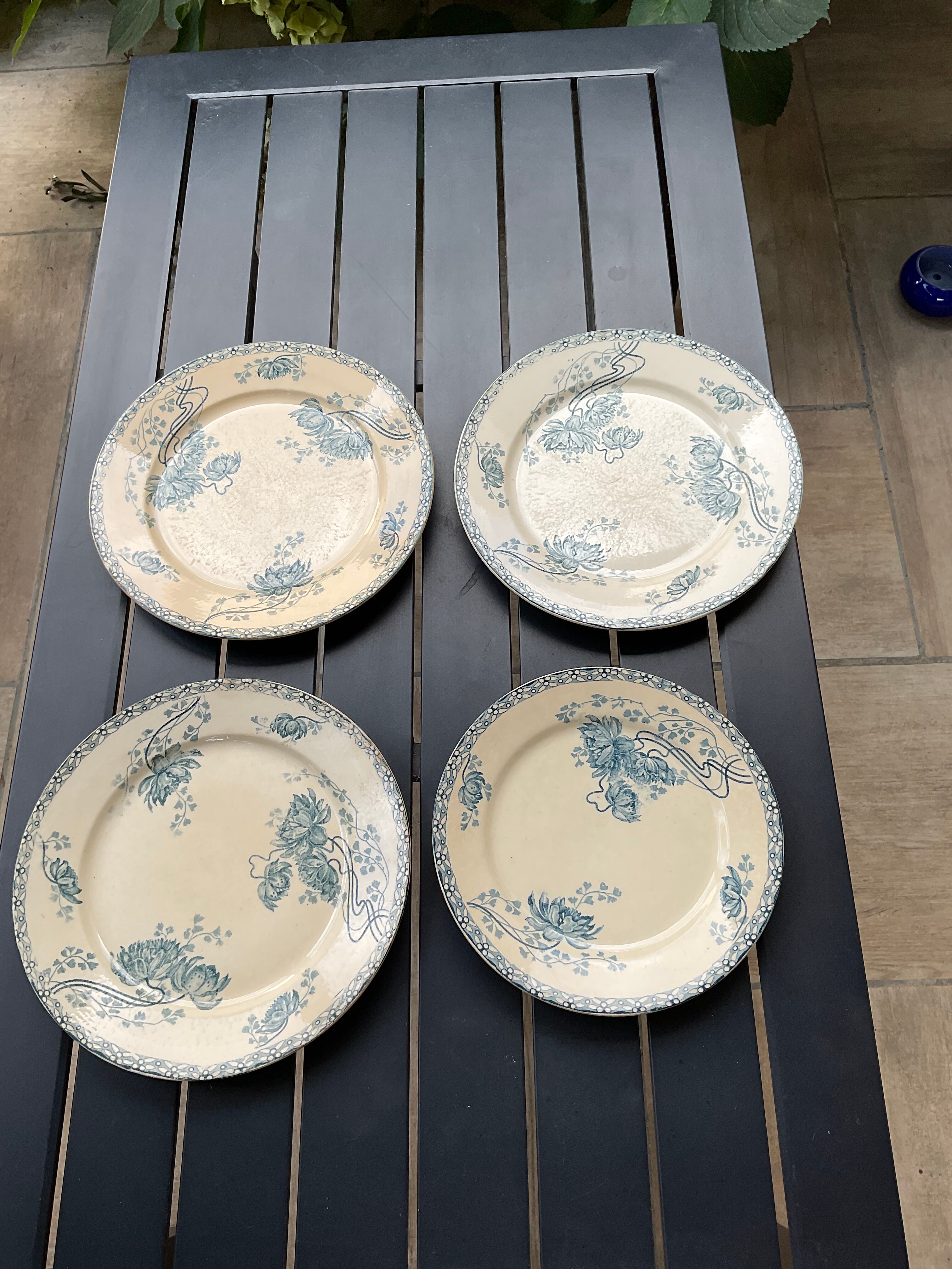 4 plates iron earth Royat sarreguemines U&C