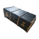 Old trunk in zinc/wood and brass