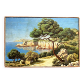 Méditerranean landscape, Louis Hardy, oil on panel. 20th century.