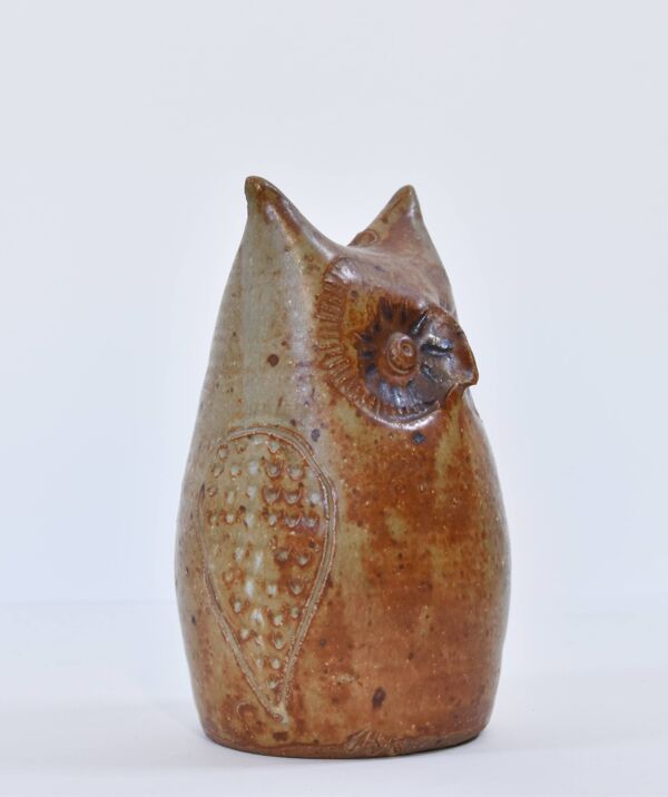 Vase pique fleur en grès hibou 1970 Solorzano Saint Pée sur Nivelle