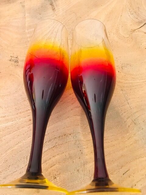 2 handmade glasses by Professor Zbigniew Horbowy