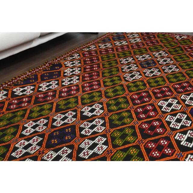 1970s Vintage Turkish Hand-Knotted Wool Cotton Brown Area Rug 159x278