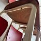 Set de 5 chaises Brabantia en contreplaqué laqué rouge et métal crème, design néerlandais des années 1960.
