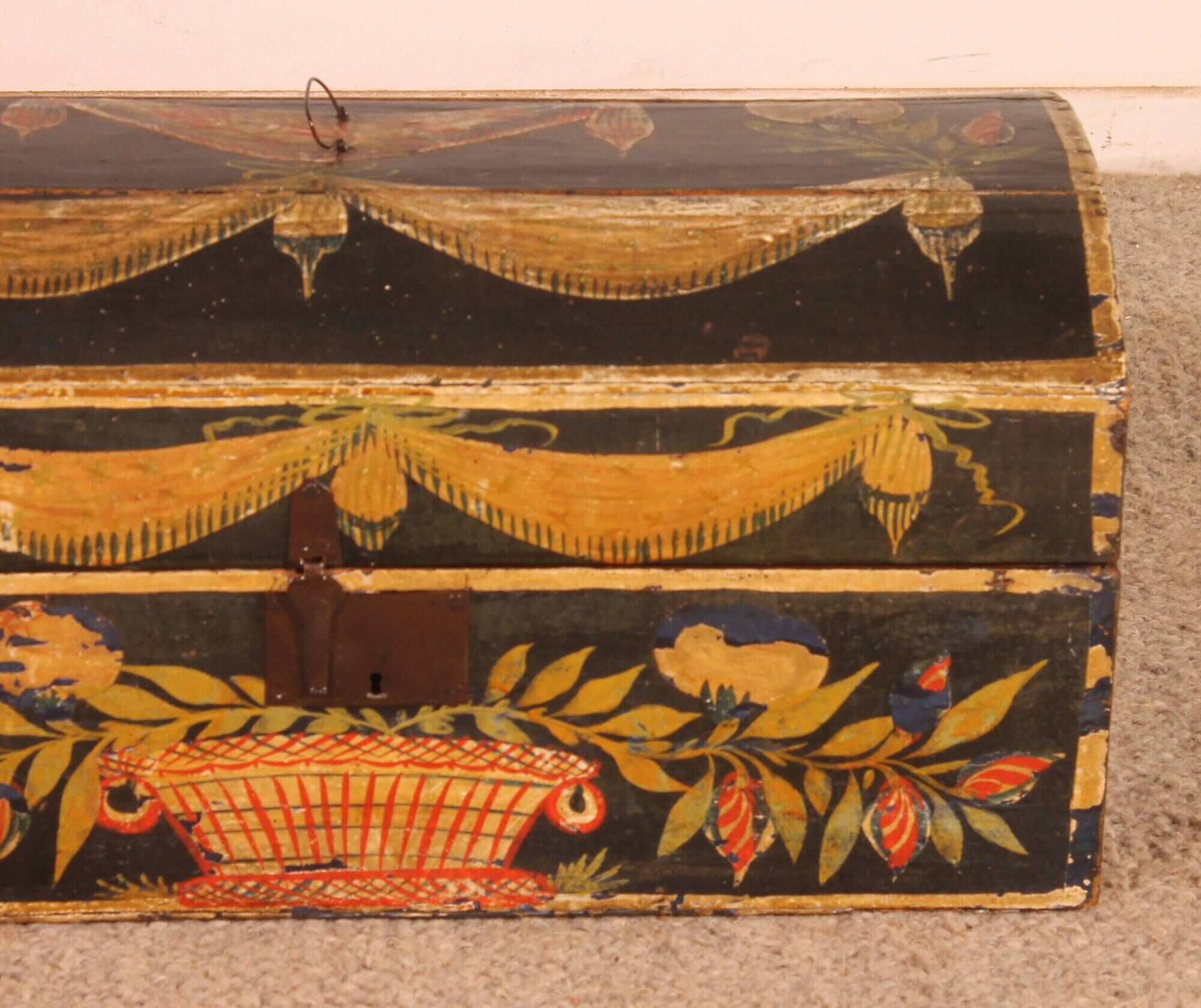 Norman wedding chest in painted wood - 19th century