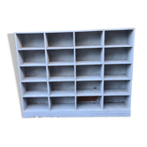 Meuble de métier vieux bleu en bois