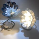 Pair of vintage flower bedside lamps