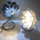 Pair of vintage flower bedside lamps